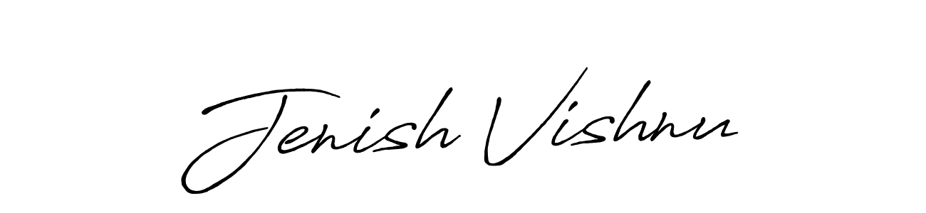 Jenish Vishnu stylish signature style. Best Handwritten Sign (Antro_Vectra_Bolder) for my name. Handwritten Signature Collection Ideas for my name Jenish Vishnu. Jenish Vishnu signature style 7 images and pictures png