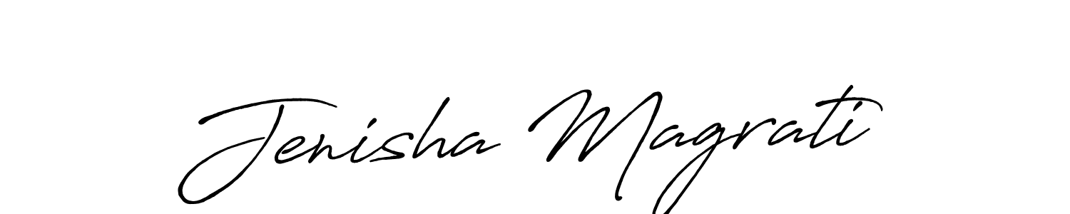 This is the best signature style for the Jenisha Magrati name. Also you like these signature font (Antro_Vectra_Bolder). Mix name signature. Jenisha Magrati signature style 7 images and pictures png