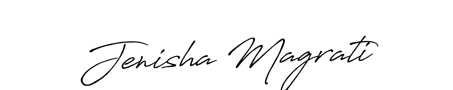 This is the best signature style for the Jenisha Magrati name. Also you like these signature font (Antro_Vectra_Bolder). Mix name signature. Jenisha Magrati signature style 7 images and pictures png