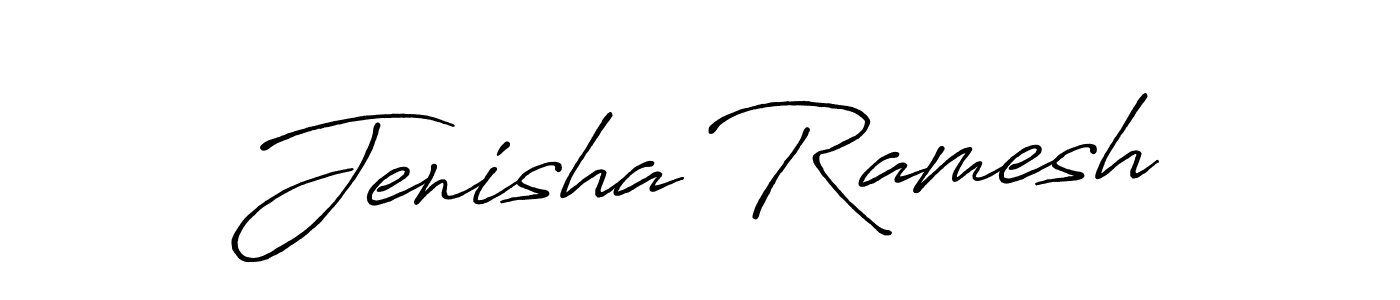 Make a beautiful signature design for name Jenisha Ramesh. With this signature (Antro_Vectra_Bolder) style, you can create a handwritten signature for free. Jenisha Ramesh signature style 7 images and pictures png