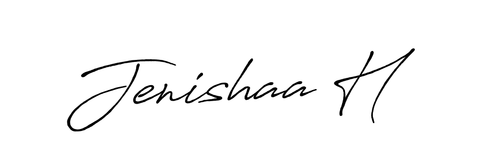 if you are searching for the best signature style for your name Jenishaa H. so please give up your signature search. here we have designed multiple signature styles  using Antro_Vectra_Bolder. Jenishaa H signature style 7 images and pictures png