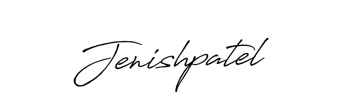 Jenishpatel stylish signature style. Best Handwritten Sign (Antro_Vectra_Bolder) for my name. Handwritten Signature Collection Ideas for my name Jenishpatel. Jenishpatel signature style 7 images and pictures png