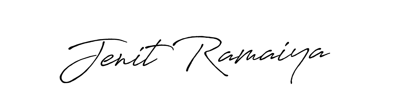 Design your own signature with our free online signature maker. With this signature software, you can create a handwritten (Antro_Vectra_Bolder) signature for name Jenit Ramaiya. Jenit Ramaiya signature style 7 images and pictures png