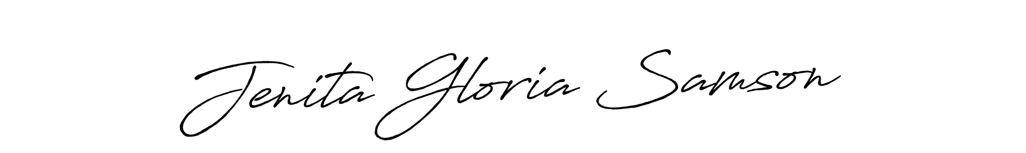 How to make Jenita Gloria Samson name signature. Use Antro_Vectra_Bolder style for creating short signs online. This is the latest handwritten sign. Jenita Gloria Samson signature style 7 images and pictures png