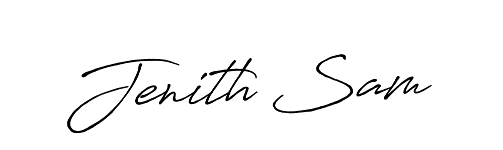 Make a beautiful signature design for name Jenith Sam. With this signature (Antro_Vectra_Bolder) style, you can create a handwritten signature for free. Jenith Sam signature style 7 images and pictures png