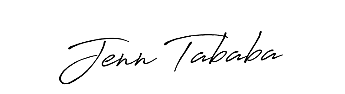 Create a beautiful signature design for name Jenn Tababa. With this signature (Antro_Vectra_Bolder) fonts, you can make a handwritten signature for free. Jenn Tababa signature style 7 images and pictures png