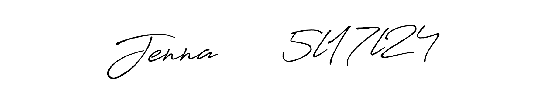 Make a beautiful signature design for name Jenna      5l17l24. With this signature (Antro_Vectra_Bolder) style, you can create a handwritten signature for free. Jenna      5l17l24 signature style 7 images and pictures png