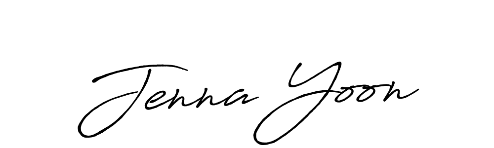 How to make Jenna Yoon name signature. Use Antro_Vectra_Bolder style for creating short signs online. This is the latest handwritten sign. Jenna Yoon signature style 7 images and pictures png