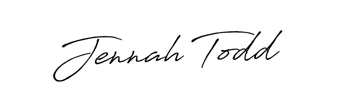 How to make Jennah Todd name signature. Use Antro_Vectra_Bolder style for creating short signs online. This is the latest handwritten sign. Jennah Todd signature style 7 images and pictures png