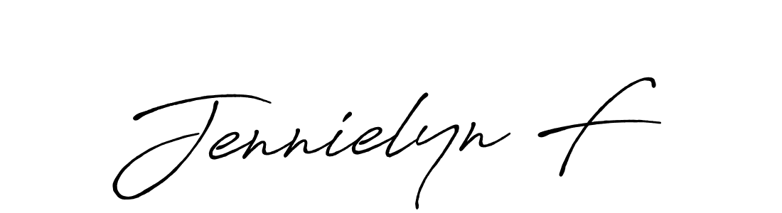 Create a beautiful signature design for name Jennielyn F. With this signature (Antro_Vectra_Bolder) fonts, you can make a handwritten signature for free. Jennielyn F signature style 7 images and pictures png