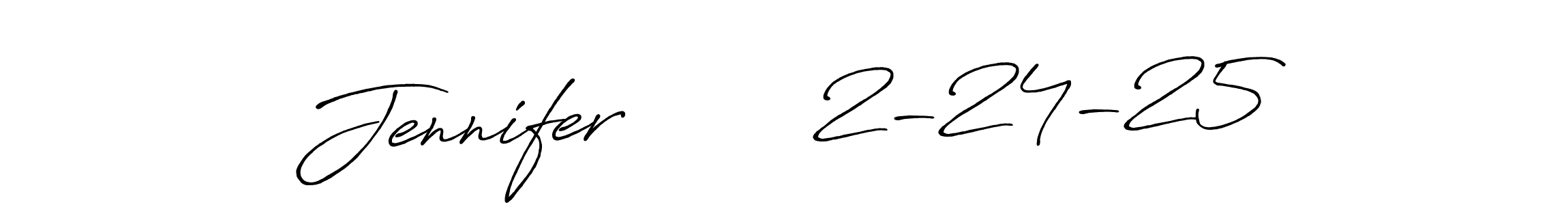 Similarly Antro_Vectra_Bolder is the best handwritten signature design. Signature creator online .You can use it as an online autograph creator for name Jennifer        2-24-25. Jennifer        2-24-25 signature style 7 images and pictures png