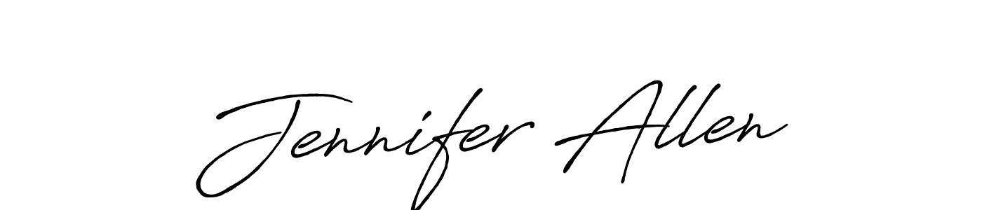 Create a beautiful signature design for name Jennifer Allen. With this signature (Antro_Vectra_Bolder) fonts, you can make a handwritten signature for free. Jennifer Allen signature style 7 images and pictures png