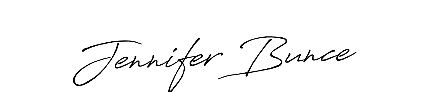 Make a beautiful signature design for name Jennifer Bunce. With this signature (Antro_Vectra_Bolder) style, you can create a handwritten signature for free. Jennifer Bunce signature style 7 images and pictures png