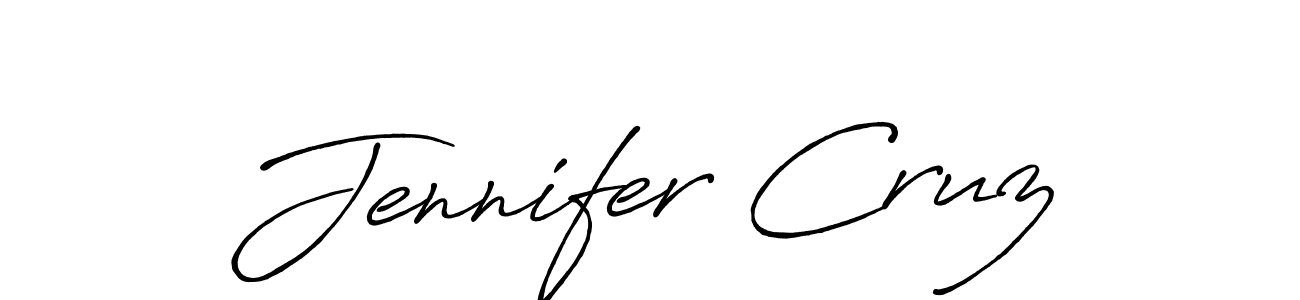 Create a beautiful signature design for name Jennifer Cruz. With this signature (Antro_Vectra_Bolder) fonts, you can make a handwritten signature for free. Jennifer Cruz signature style 7 images and pictures png