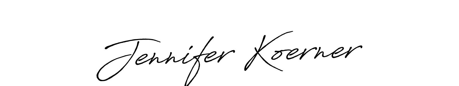 How to make Jennifer Koerner name signature. Use Antro_Vectra_Bolder style for creating short signs online. This is the latest handwritten sign. Jennifer Koerner signature style 7 images and pictures png