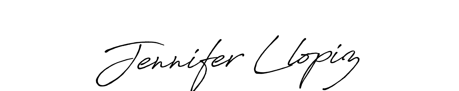 Jennifer Llopiz stylish signature style. Best Handwritten Sign (Antro_Vectra_Bolder) for my name. Handwritten Signature Collection Ideas for my name Jennifer Llopiz. Jennifer Llopiz signature style 7 images and pictures png