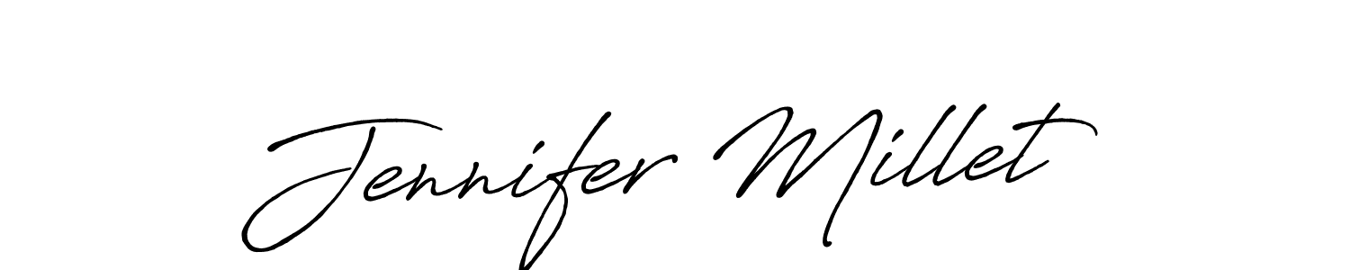 Check out images of Autograph of Jennifer Millet name. Actor Jennifer Millet Signature Style. Antro_Vectra_Bolder is a professional sign style online. Jennifer Millet signature style 7 images and pictures png