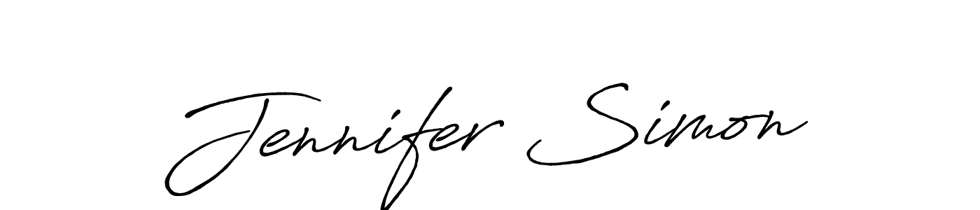 Jennifer Simon stylish signature style. Best Handwritten Sign (Antro_Vectra_Bolder) for my name. Handwritten Signature Collection Ideas for my name Jennifer Simon. Jennifer Simon signature style 7 images and pictures png