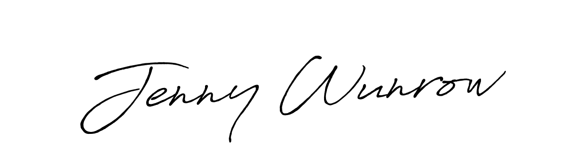 How to make Jenny Wunrow name signature. Use Antro_Vectra_Bolder style for creating short signs online. This is the latest handwritten sign. Jenny Wunrow signature style 7 images and pictures png