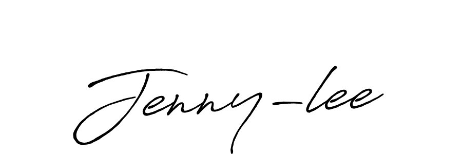 How to make Jenny-lee name signature. Use Antro_Vectra_Bolder style for creating short signs online. This is the latest handwritten sign. Jenny-lee signature style 7 images and pictures png