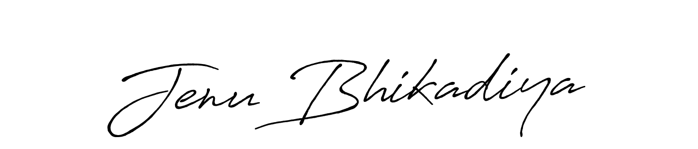 Design your own signature with our free online signature maker. With this signature software, you can create a handwritten (Antro_Vectra_Bolder) signature for name Jenu Bhikadiya. Jenu Bhikadiya signature style 7 images and pictures png