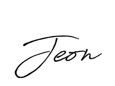Use a signature maker to create a handwritten signature online. With this signature software, you can design (Antro_Vectra_Bolder) your own signature for name Jeon. Jeon signature style 7 images and pictures png