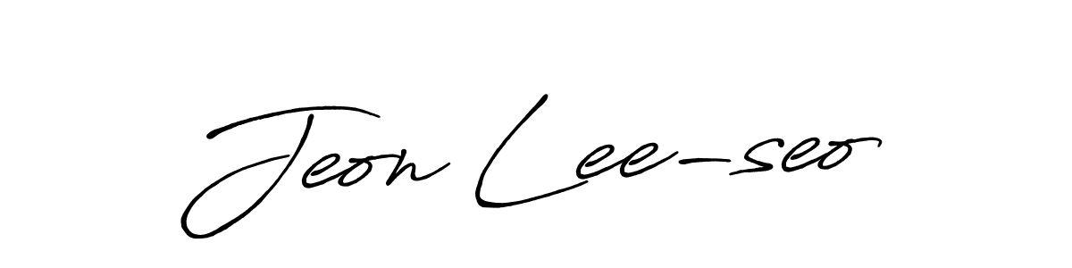 Make a beautiful signature design for name Jeon Lee-seo. With this signature (Antro_Vectra_Bolder) style, you can create a handwritten signature for free. Jeon Lee-seo signature style 7 images and pictures png