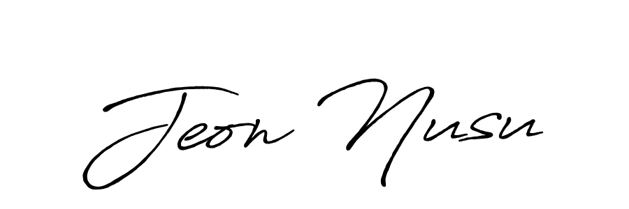 Make a beautiful signature design for name Jeon Nusu. Use this online signature maker to create a handwritten signature for free. Jeon Nusu signature style 7 images and pictures png