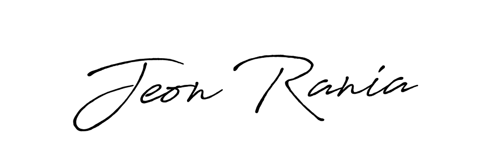 Similarly Antro_Vectra_Bolder is the best handwritten signature design. Signature creator online .You can use it as an online autograph creator for name Jeon Rania. Jeon Rania signature style 7 images and pictures png