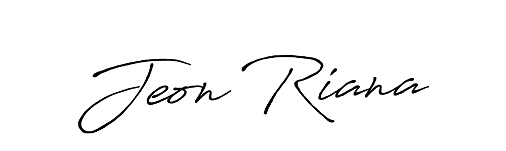 Jeon Riana stylish signature style. Best Handwritten Sign (Antro_Vectra_Bolder) for my name. Handwritten Signature Collection Ideas for my name Jeon Riana. Jeon Riana signature style 7 images and pictures png