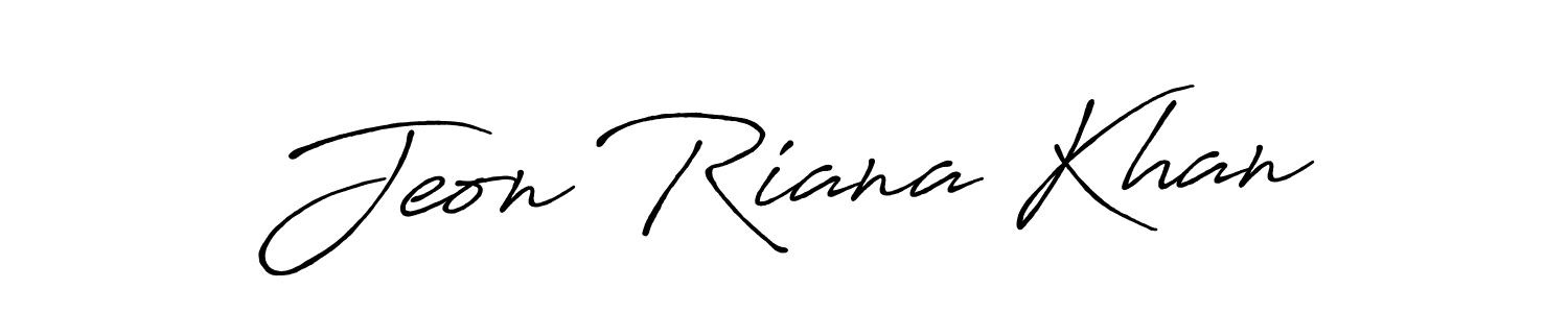 if you are searching for the best signature style for your name Jeon Riana Khan. so please give up your signature search. here we have designed multiple signature styles  using Antro_Vectra_Bolder. Jeon Riana Khan signature style 7 images and pictures png