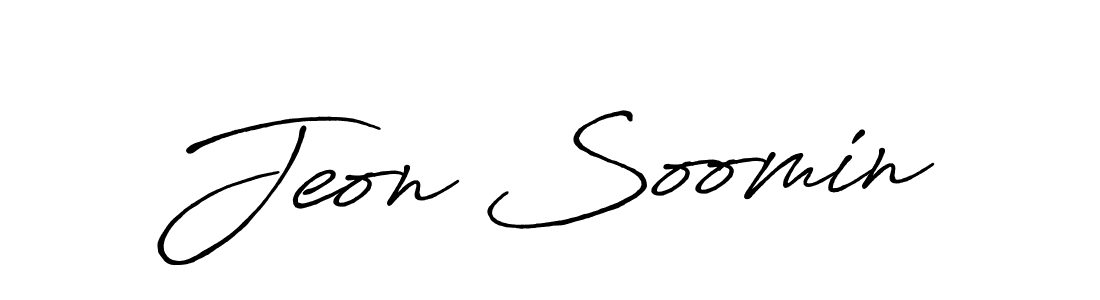 Make a beautiful signature design for name Jeon Soomin. With this signature (Antro_Vectra_Bolder) style, you can create a handwritten signature for free. Jeon Soomin signature style 7 images and pictures png