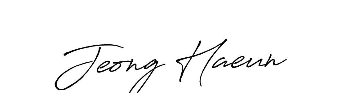 Make a beautiful signature design for name Jeong Haeun. With this signature (Antro_Vectra_Bolder) style, you can create a handwritten signature for free. Jeong Haeun signature style 7 images and pictures png