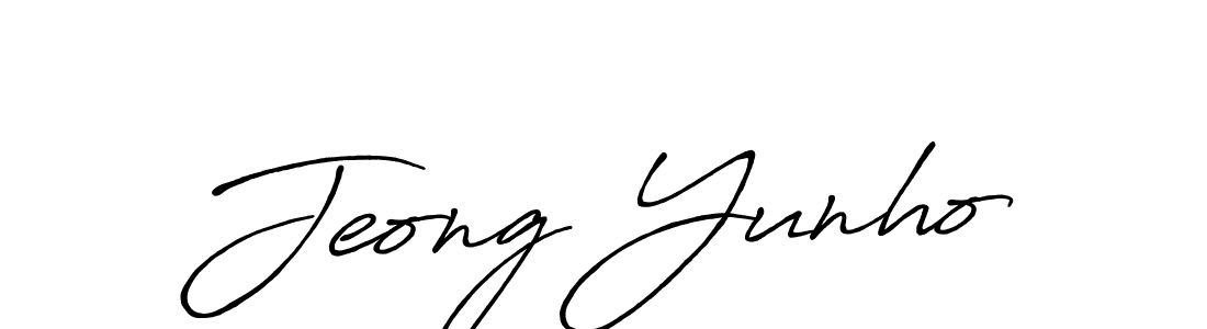 How to make Jeong Yunho signature? Antro_Vectra_Bolder is a professional autograph style. Create handwritten signature for Jeong Yunho name. Jeong Yunho signature style 7 images and pictures png