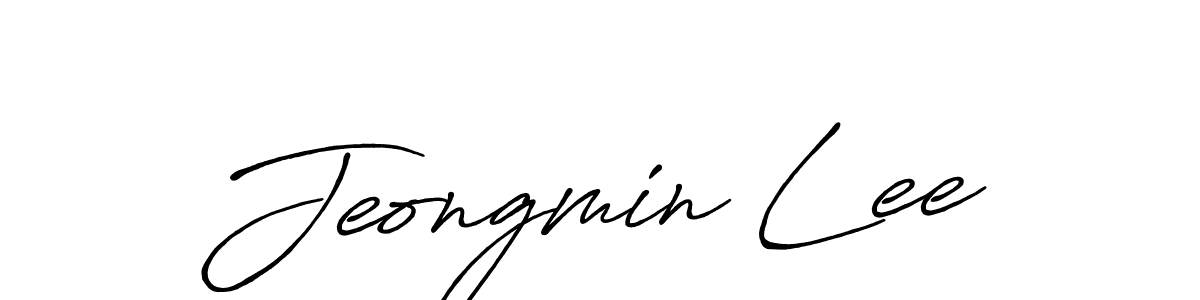 Make a beautiful signature design for name Jeongmin Lee. With this signature (Antro_Vectra_Bolder) style, you can create a handwritten signature for free. Jeongmin Lee signature style 7 images and pictures png