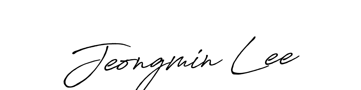 Make a beautiful signature design for name Jeongmin Lee. With this signature (Antro_Vectra_Bolder) style, you can create a handwritten signature for free. Jeongmin Lee signature style 7 images and pictures png