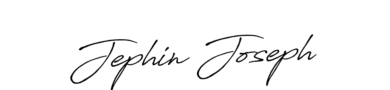 Create a beautiful signature design for name Jephin Joseph. With this signature (Antro_Vectra_Bolder) fonts, you can make a handwritten signature for free. Jephin Joseph signature style 7 images and pictures png
