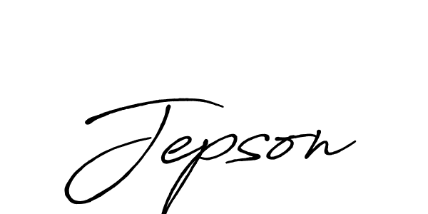 Jepson stylish signature style. Best Handwritten Sign (Antro_Vectra_Bolder) for my name. Handwritten Signature Collection Ideas for my name Jepson. Jepson signature style 7 images and pictures png