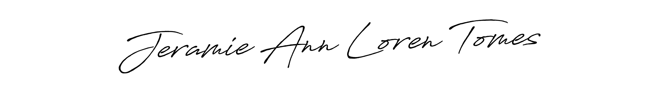 Create a beautiful signature design for name Jeramie Ann Loren Tomes. With this signature (Antro_Vectra_Bolder) fonts, you can make a handwritten signature for free. Jeramie Ann Loren Tomes signature style 7 images and pictures png