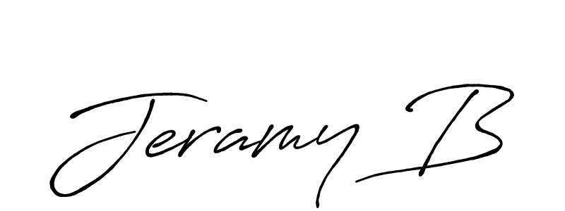 Also we have Jeramy B name is the best signature style. Create professional handwritten signature collection using Antro_Vectra_Bolder autograph style. Jeramy B signature style 7 images and pictures png