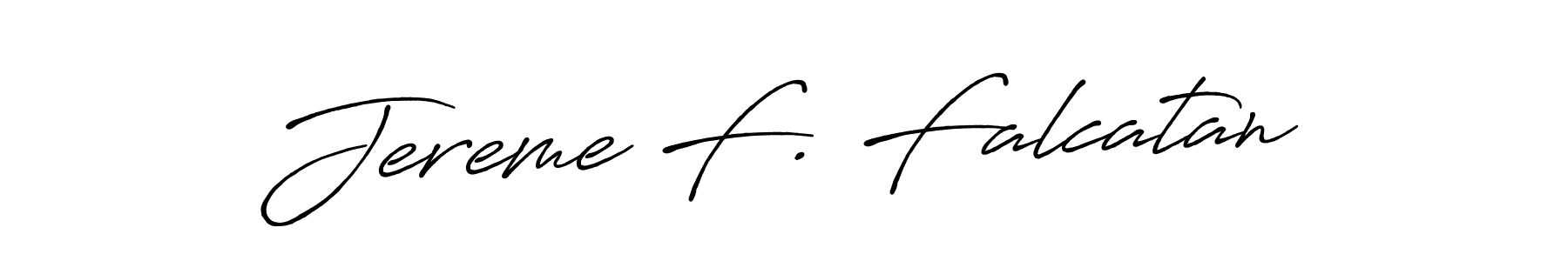 Jereme F. Falcatan stylish signature style. Best Handwritten Sign (Antro_Vectra_Bolder) for my name. Handwritten Signature Collection Ideas for my name Jereme F. Falcatan. Jereme F. Falcatan signature style 7 images and pictures png