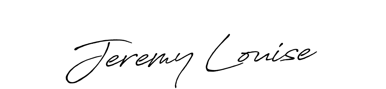 The best way (Antro_Vectra_Bolder) to make a short signature is to pick only two or three words in your name. The name Jeremy Louise include a total of six letters. For converting this name. Jeremy Louise signature style 7 images and pictures png