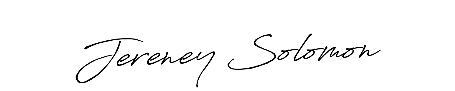 How to make Jereney Solomon name signature. Use Antro_Vectra_Bolder style for creating short signs online. This is the latest handwritten sign. Jereney Solomon signature style 7 images and pictures png