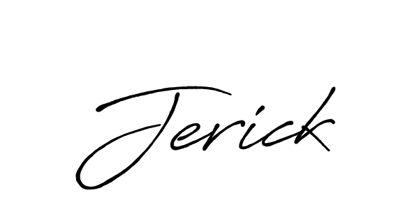 It looks lik you need a new signature style for name Jerick. Design unique handwritten (Antro_Vectra_Bolder) signature with our free signature maker in just a few clicks. Jerick signature style 7 images and pictures png