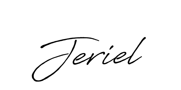 Similarly Antro_Vectra_Bolder is the best handwritten signature design. Signature creator online .You can use it as an online autograph creator for name Jeriel. Jeriel signature style 7 images and pictures png
