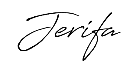 Quickly download Jerifa name signature in high-resolution PNG using Antro_Vectra_Bolder style. Ready to insert into PDFs and online applications. Jerifa signature style 7 images and pictures png