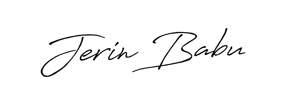 Also You can easily find your signature by using the search form. We will create Jerin Babu name handwritten signature images for you free of cost using Antro_Vectra_Bolder sign style. Jerin Babu signature style 7 images and pictures png