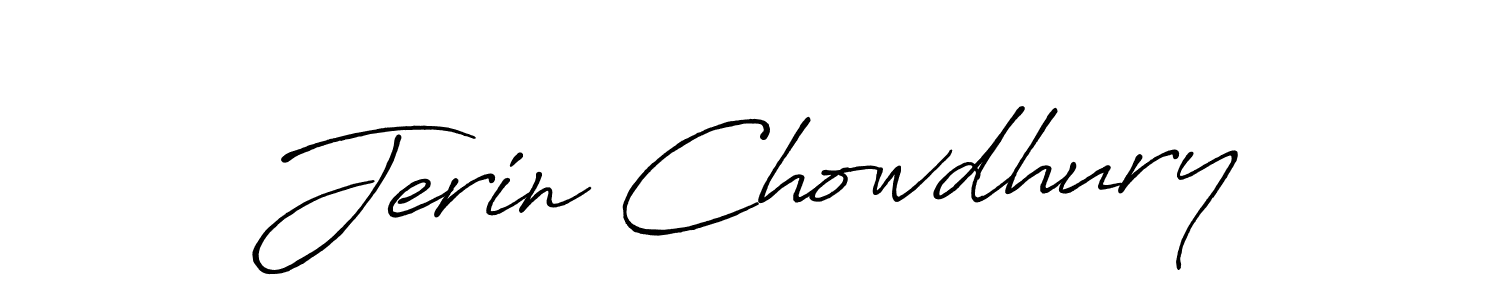 How to make Jerin Chowdhury name signature. Use Antro_Vectra_Bolder style for creating short signs online. This is the latest handwritten sign. Jerin Chowdhury signature style 7 images and pictures png