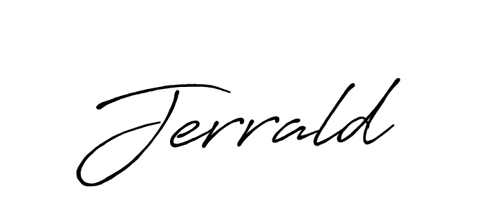 Use a signature maker to create a handwritten signature online. With this signature software, you can design (Antro_Vectra_Bolder) your own signature for name Jerrald. Jerrald signature style 7 images and pictures png