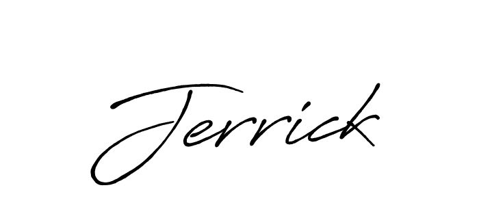 if you are searching for the best signature style for your name Jerrick. so please give up your signature search. here we have designed multiple signature styles  using Antro_Vectra_Bolder. Jerrick signature style 7 images and pictures png